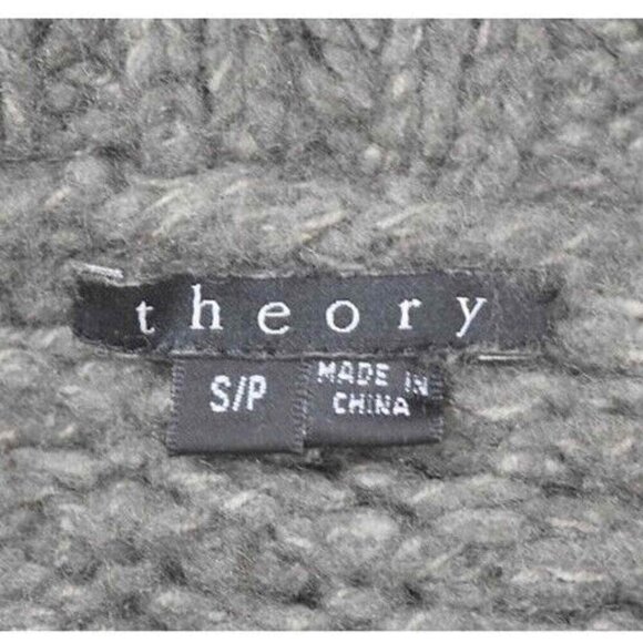 Theory Wool Cashmere Tootsie New Tweed Forest Green Thick Knit Cardigan Sweater - Picture 7 of 12